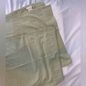 Pottery Barn Kids 1 Pair (2 panels) of Green Gingham Panel Curtains 44x84.